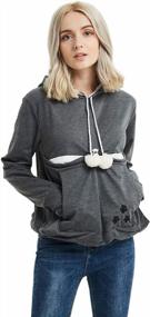 img 2 attached to Women'S Pet Carrier Hoodie Sweater Pouch For Puppy And Kitten - Plus Size