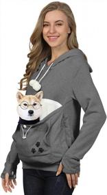 img 3 attached to Women'S Pet Carrier Hoodie Sweater Pouch For Puppy And Kitten - Plus Size