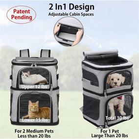 img 3 attached to 🎒 Double Pet Carrier Backpack: Spacious, Portable, & Perfect for Travel with 2 Cats or Dogs!