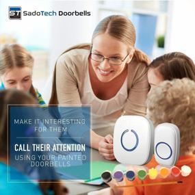 img 1 attached to SadoTech PAINTABLE Wireless Doorbell Kit - Over 1000Ft Range, 52 USA Chimes, Adjustable Volume & LED Flash (Model C)