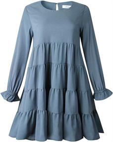 img 3 attached to 👗 Joteisy Women's Clothing: Ruffle Sleeve Tiered Dresses for Women