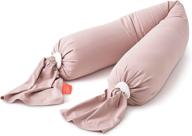 🤰 bbhugme pregnancy body pillow: non-toxic certified textiles, full body adjustable support for sleep, dusty pink/vanilla логотип