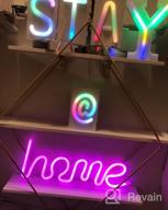 img 1 attached to OYE HOYE D Letter LED Neon Sign Light, Multi Color Changing Art Sign Light For Home Decoration, Bedroom, Lounge, Office, Wedding, Christmas Party Operated By USB Or AA Battery review by Sean Lafond