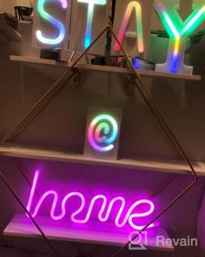 img 6 attached to OYE HOYE D Letter LED Neon Sign Light, Multi Color Changing Art Sign Light For Home Decoration, Bedroom, Lounge, Office, Wedding, Christmas Party Operated By USB Or AA Battery