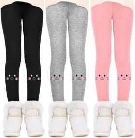 img 4 attached to Stay Cozy This Winter With Resinta'S 3 Pack Fleece Lined Leggings For Girls