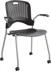 img 2 attached to 💺 Stylish and Functional: Safco Products Sassy Stack Chair in Sleek Black Finish