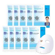pack of 10 dermal white collagen essence facial masks, 23g each, for full face rejuvenation logo