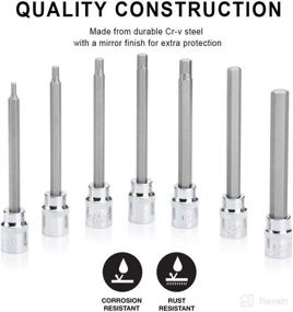 img 2 attached to 🔧 Renekton 3/8” Drive Extra Long Allen Hex Bit Socket Set: Precise Metric Sizes, Robust S2 and Cr-V Steel, 7-Piece Kit