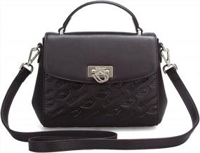 img 4 attached to Stylish And Chic: Brown Leather Satchel With UScarmen Logo And Top Handle For Women - 1611 Collection