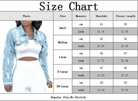 img 1 attached to YouSexy Cropped Denim Jackets For Women Long Sleeve Destroyed Wash Jean Jackets