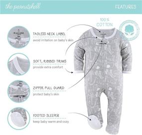 img 3 attached to 🐘 Grey Elephant & Dots Footed Baby Sleepers for Boys or Girls - 3 Pack Set by The Peanutshell