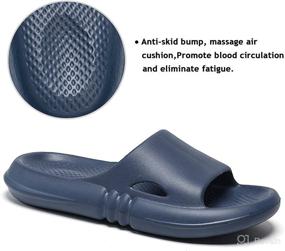 img 2 attached to 👞 Feionusin Men's Slippers with Foot Massage Cushion, Hand & Nail Care, including Nail Art & Polish