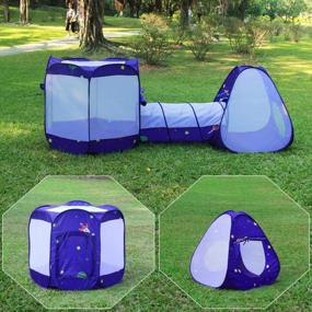 img 4 attached to Kids Pop Up Tunnel Tent For Indoor Outdoor Play - 3 In 1 Design For Toddler Boys Girls (Purple)