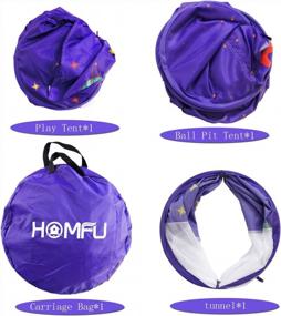 img 2 attached to Kids Pop Up Tunnel Tent For Indoor Outdoor Play - 3 In 1 Design For Toddler Boys Girls (Purple)