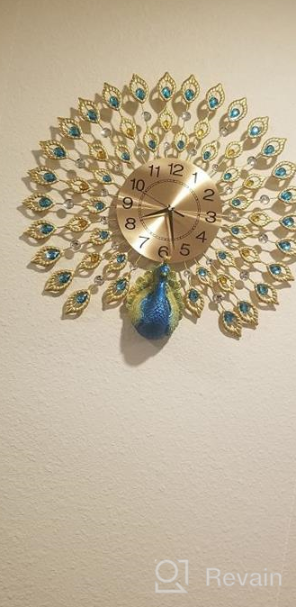 img 1 attached to 60Cm X 60Cm Creative Peacock Metal Design Wall Clock Art, Mute Electronic Quartz Clocks For Living Room Bedroom Restaurant Decor review by Nick Grays