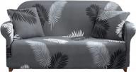 neween эластичный чехол для дивана чехол для дивана с принтом нескользящие мягкие чехлы для дивана loveseat, моющийся эластичный универсальный защитный чехол для мебели с 1 наволочкой и пенопластовыми палочками (loveseat, black feather) логотип
