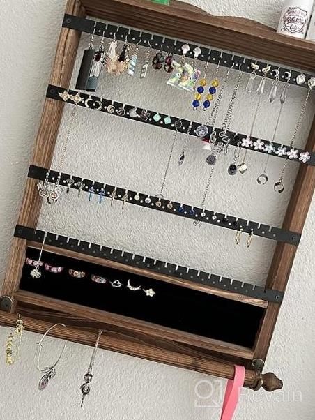 img 1 attached to QILICHZ Jewelry Organizer Wall Mounted Wall Jewelry Organizer Set Of 3 Wood Hanging Jewelry Organizer Rustic Jewelry Hanger For Jewelry Storage Display Gift (Brown+Black) review by Shannon Saunders