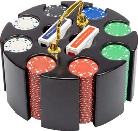 img 4 attached to Brybelly 200 Ct Suited Poker Set - 11.5G Clay Composite Chips With Wooden Carousel For Casino Games