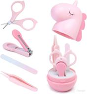 👶 baby nail care kit, complete 4-in-1 set with adorable case, baby nail clipper, scissor, nail file & tweezer логотип