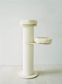 img 4 attached to 🐱 54-inch Jumbo Natural Luxury Oversized Cat Tree Post - Extra Thick Scratching Column with Two Large Snuggle Beds. Natural Birch Wood and Sisal Matting - Handcrafted in Georgia