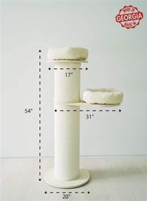 img 3 attached to 🐱 54-inch Jumbo Natural Luxury Oversized Cat Tree Post - Extra Thick Scratching Column with Two Large Snuggle Beds. Natural Birch Wood and Sisal Matting - Handcrafted in Georgia