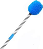 🕸️ high reach cobweb duster - adjustable stainless steel pole with medium-stiff bristles for effective indoor and outdoor ceiling cleaning (6ft) logo