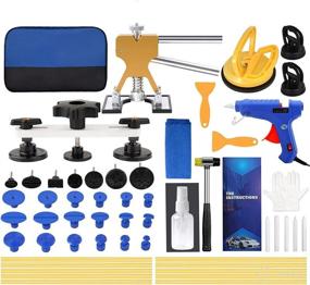 img 4 attached to 🚗 QIUJIN 54-Piece Paintless Dent Repair Kit with Adjustable Golden Lifter, Bridge Puller, Suction Cup & Glue Gun - Professional Tools for Automobile Body Dent Removal and Remover Kit