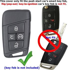 img 3 attached to 2X Coolbestda Push Start Silicone Key Fob Remote Control Cover Accessory Skin Jacket For 2019 2020 2021 VW Volkswagen Tiguan Atlas Jetta Passat Golf Alltrack (Key In Ignition OR Flip Key NOT FIT)