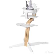 🪑 nomi high chair, white - white oak wood, contemporary scandinavian design, solid wooden stem, versatile from baby to teen and beyond, seamless adjustability, award-winning highchair logo