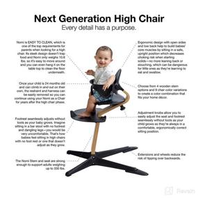 img 3 attached to 🪑 Nomi High Chair, White - White Oak Wood, Contemporary Scandinavian Design, Solid Wooden Stem, Versatile from Baby to Teen and Beyond, Seamless Adjustability, Award-Winning Highchair