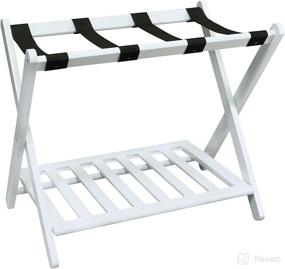 img 4 attached to Casual Home Shelf - White Luggage Rack, 26.75-inch Width