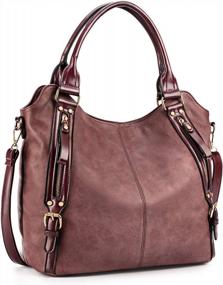 img 4 attached to Stylish Faux Leather Women'S Tote Bag: Plambag Handbags For Everyday Use