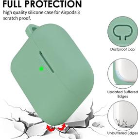 img 3 attached to Protective AirPods 3 Case (2021) With Bracelet Keychain - Filoto Silicone Cover In Cactus Green For Apple Air Pod 3 Wireless Charging Case - Cute And Durable Cover For Women And Girls