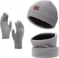 winter essential: keep warm and stylish with mysuntown's women's 3-piece beanie, scarf, and glove set logo