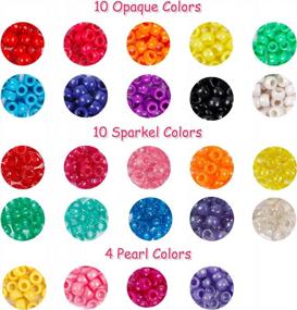 img 3 attached to INSCRAFT 1900-Piece Set Of 9Mm Pony Beads In 24 Colors With Elastic String For Bracelet Making And Jewelry Crafting
