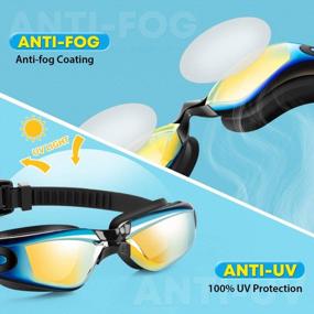 img 3 attached to Clear Vision Swimming: Anti-Fog & Leak-Proof Portzon Swim Goggles - One Size Fits All!