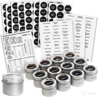 🧲 organize and spice up your kitchen with a set of 12 magnetic spice jar containers featuring window-top sift and pour lids, 269 preprinted seasoning label stickers in 2 styles, perfect for 3 oz herb tins! logo