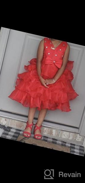 img 1 attached to 🌸 NNJXD Girls' Elegant Tulle Bow Belt Princess Dress with Flower Print review by Chris Nako