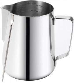 img 4 attached to Nicunom 32Oz Stainless Steel Milk Frothing Pitcher With Art Pen - Perfect For Latte Art And Espresso Machines