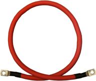 🔋 high-power 2 awg single red 18-inch battery inverter cables with pure copper and 3/8" lugs: ideal for solar, rv, auto, marine, car, boat applications logo