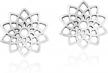 sterling silver lotus blossom mandala flower stud earrings for women - aeravida's delicate and stunning fashion jewelry logo