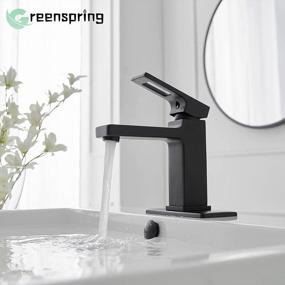 img 2 attached to Matte Black Brass Single Hole Single Handle Modern Bathroom Faucet With Pop Up Drain And Overflow For Commercial Vanity Basin - Deck Mount Supply Line