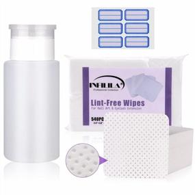 img 4 attached to Acetone Pump Dispenser INFILILA 540PCS Lint Free Nail Wipes Upgrade Cotton Pads With 1PCS Alcohol Bottle Dispenser Alcohol Dispenser Push Down 180Ml/6.4Oz