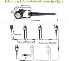 img 1 attached to ECOWHO Low Voltage LED Outdoor Landscape Lighting, Waterproof Spotlights For Yard, Garden, Pathway, And Lawn Decor - Set Of 4 Warm White Lights With Plug-In Connectors