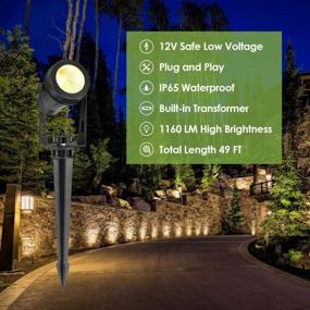 img 3 attached to ECOWHO Low Voltage LED Outdoor Landscape Lighting, Waterproof Spotlights For Yard, Garden, Pathway, And Lawn Decor - Set Of 4 Warm White Lights With Plug-In Connectors
