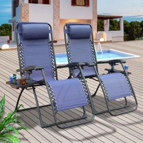img 3 attached to Relax In Style With GOLDSUN Zero Gravity Lounge Chairs - Set Of 2 For Your Outdoor Paradise!