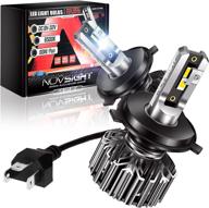 💡 novsight h4/9003/hb2 led headlight bulbs: 13000 lumen 300% brighter conversion kit. get 60w 6500k cool white with super fast cooling - perfect halogen replacement! логотип