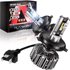 img 4 attached to 💡 NOVSIGHT H4/9003/HB2 LED Headlight Bulbs: 13000 Lumen 300% Brighter Conversion Kit. Get 60W 6500K Cool White with Super Fast Cooling - Perfect Halogen Replacement!