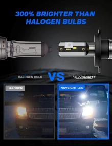 img 2 attached to 💡 NOVSIGHT H4/9003/HB2 LED Headlight Bulbs: 13000 Lumen 300% Brighter Conversion Kit. Get 60W 6500K Cool White with Super Fast Cooling - Perfect Halogen Replacement!