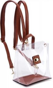 img 4 attached to Multifunctional Stadium-Approved Clear Backpack And Cross Body Bag For Women - HOXIS (Brown)
